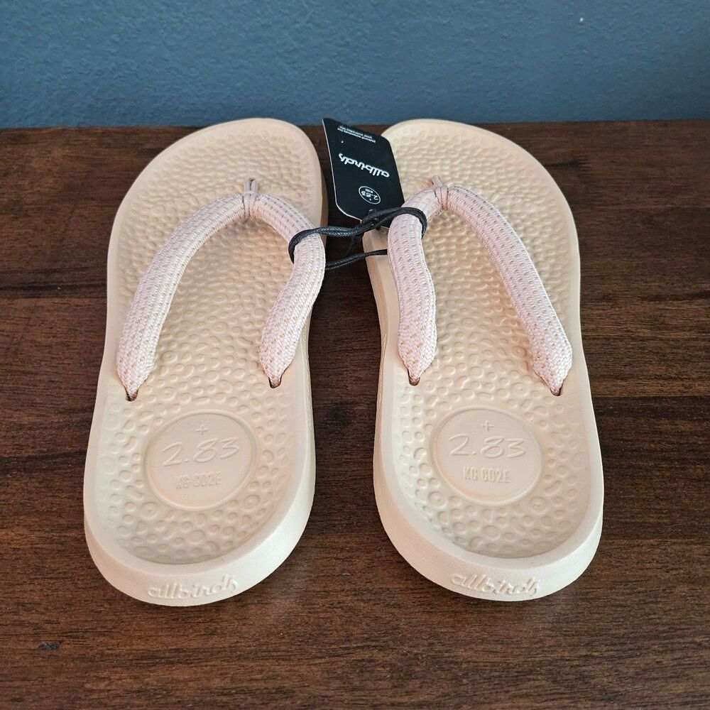 Allbirds Sugar Zeffer 2 "Lux Beige" Flip Flop Sandals Size M11 W13 New - Picture 3 of 9